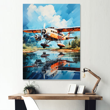 Plane Wildlife Takeoff Anticipation - Plane Canvas Wall Art